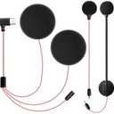 Motorcycle Helmet Speakers Works H2 & H4, with 40mm USB-C Speakers, Boom & Button Mic