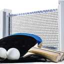 Franklin Sports Table Tennis to Go Portable Ping Pong Set - Table Top Ping Pong Net + (2) Paddles - Ping Pong Balls Included - 2 Players | Portable, Table Top, Ping Pong Net, (2) Paddles (6', White)