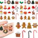 VioraWhite 60 Pcs Christmas Miniatures for Crafts Christmas Resin Flatback Slime Charms Embellishments Charms for Christmas Craft Scrapbooking Decor