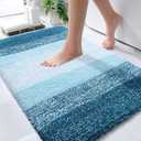OLANLY Bathroom Rugs Mat 30x20, Extra Soft Absorbent Microfiber Bath Rugs, Rubber Backing, Quick Dry, Washable Bath Mats for Bathroom Floor, Tub and Shower, Home Decor Accessories, Peacock Blue