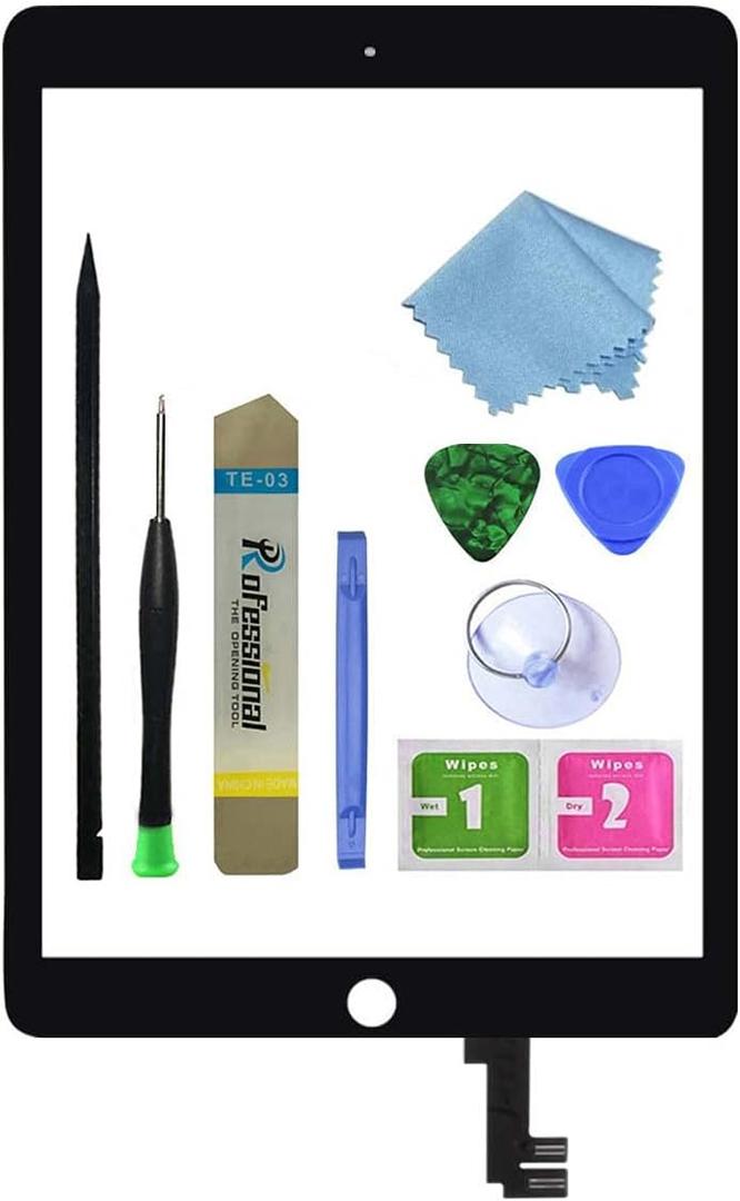 for Black iPad Air 2 2nd Generation Touch Screen Digitizer Glass Replacement Modle A1566 1567 with Adhesive+Tool Repair KitOnly for Professional Person,Not Include LCD