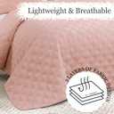 Exclusivo Mezcla Full Queen Quilt Set, 3 Pieces Lightweight Quilts Queen Size with Geometric Ellipse Pattern, Soft Quilted Bedspreads Blush Pink Coverlets Bedding Set for All Seasons