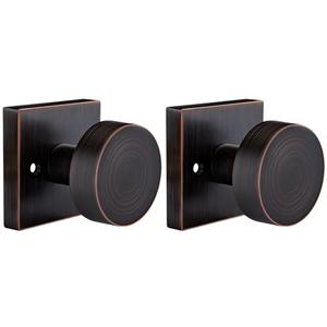 Goldenwarm Oil Rubbed Bronze Dummy Door Knob for Interior Doors, Zinc Alloy Bronze Door Knob for Closet & Double Door, Non-Turning Decorative Knobs, Easy Installation - 1 Pack(2 Pieces)