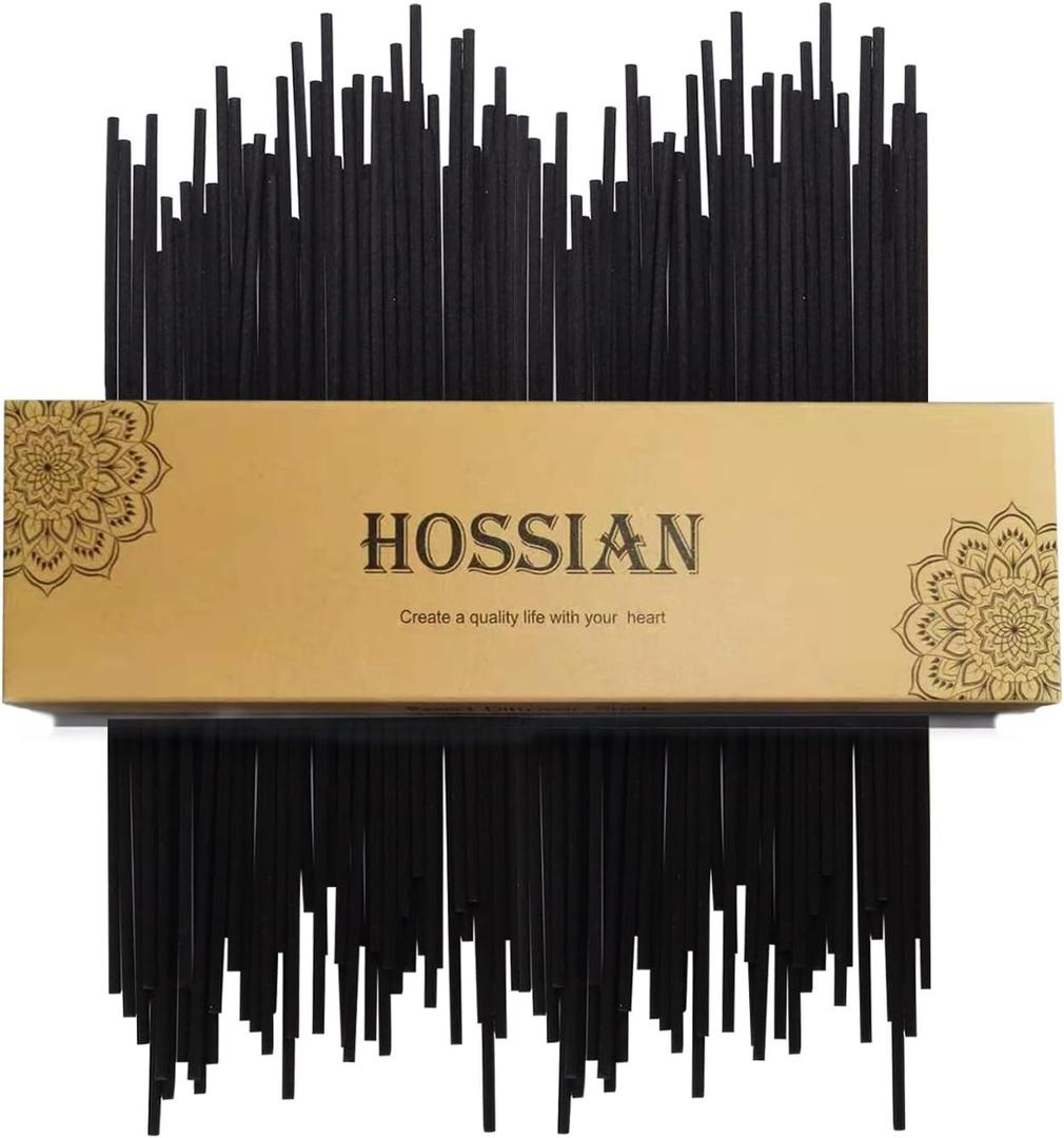 HOSSIAN 50pcs Reed Diffuser Sticks- Black Fibre Reed Diffuser Sticks-Thick Diffuser Reeds Sticks - Diffuser Sticks for Diffuser Oils Fragrance Refill - Fibre Reeds for Diffusers(Black7.5/19cm)