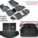 Floor Mats & Trunk Mat & Backrest Mat for 2016-2022 2023 Mazda CX9 CX-9 7 Seats (Only Fit Sport Version),TPE All Weather Protection Car Floor Liners with Cargo Liners
