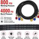 3 Pieces AC Manifold Gauge Hose Kit HVAC Hoses 59" AC Hose Set Refrigerant Hoses, AC Recharge Hose with 1/4" SAE for R410A R32 R134a, Hose Manifold for Home & Automotive Air Conditioning Maintenance
