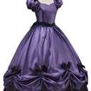 Women's Gothic Victorian Rococo Dress Civil War Southern Belle Tea Party Ball Gown Medieval Evening Dress, Medium