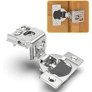 Chibery 50 Pack 1-5/16" Overlay 4D Soft Close Concealed Hinges for Face Frame Door, Adjustable Closing Speed, Smooth Slow Self Close Hinges, Satin Nickel, 105° Open Angle Stainless Steel Cabinet Hinge
