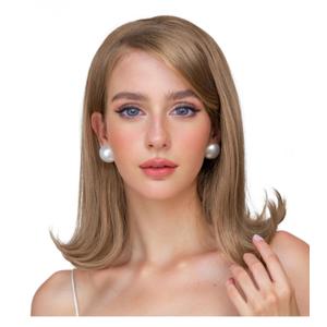 Blonde Wig for White Women Straight Shoulder Length Wigs Syntheic Fiber Wig for Daily Part Use