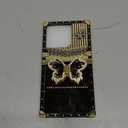 Cute Compatible with iPhone 14 Pro Case, Luxury Bling Butterfly Design with Foldable Stand Kickstand for Women & Girls, Glossy Mirror Shockproof Protective Case 6.1 (Black)