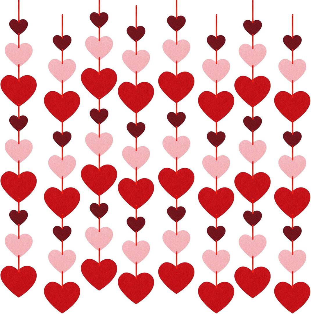 Valentines Felt Heart Hanging String Garlands