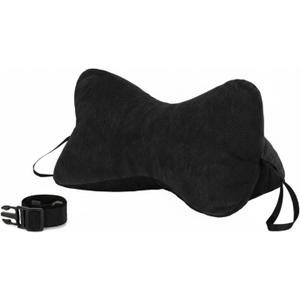 Dog Bone Shaped Travel Neck Pillow with Washable Removable Cover Have Loops on Either End for Car Bus Truck Driving Comfort Head Rest Support Neck Cervical Chiropractic Pillow(Black)