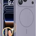 Miracase Magnetic for iPhone 17 Pro Case, Compatible with MagSafe, Integrated Silicone Camera Control Cover, 3.0mm Thicken Shockproof Drop Protection Phone Case for 17 Pro,Lavender Gray