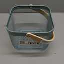 Metal Mesh Steel Harvest Basket, Square Wire Garden Basket with Handle Multi-Functional Storage Organizer for Gathering Vegetables, Fruits, Kitchen, Garden, Picnic (Aqua-Square)