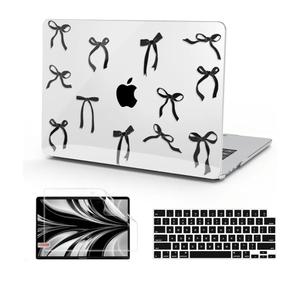 B BELK Compatible with MacBook Air 13 inch Case M5 2026 2025 2024-2022 M4 M3 M2 A3449 A3240 A3113 A2681, Plastic Hard Shell+Keyboard Cover+Screen Protector for MacBook Air 13.6 inch Case, Black Bow