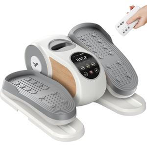 MERACH Under Desk Elliptical Machine, Leg Exerciser While Sitting for Seniors with 12-Speeds & Remote Control, Quiet Portable Electric Seated Pedal Exerciser Machine for Home Office (White)