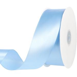 Blue Ribbon 1 1/2 Inch 60 Yards Light Baby Blue Satin Ribbon for Easter Decorations Baby Bridal Shower Nursery Party Decor Beach Wedding Bows Crafts Flower Bouquet Gift Wrapping Wreath