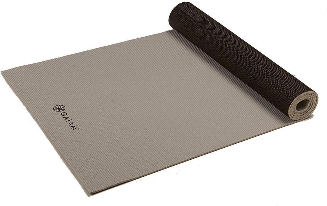 Gaiam Solid Color Yoga Mat, Non Slip Exercise & Fitness Mat for All Types of Yoga, Pilates & Floor Exercises ( 68"L x 24"W x 6mm Thick)