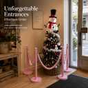 8 Pack Pink Stanchions and Velvet Ropes Set, Stainless Steel Crowd Control Barriers, 4Pcs Pink Ropes and Poles for Party Supplies,Prom,Birthday,Business,Wedding,Baby Shower, Bridal Shower,Anniversary