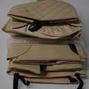 Premium Leather Car Seat Covers Full Set, Universal Fit for Cars, Trucks & SUVs, Waterproof Car Seat Cushion, Full Coverage Car Seat Protector with 5 Seats, Beige (Front and Rear(5 seats))
