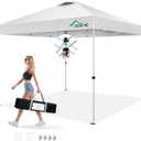 8x8 Pop Up Canopy Tent, Vented Top Portable Shelter, White, 8*8