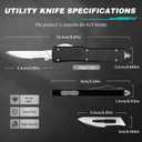 Utility Knife All-Metal Manual Box Cutter with Quick-Change Retractable Blade, Includes 10pcs #23 Stainless Steel Blades & Clip, Safe for DIY, Packaging, Office & Workshop Use