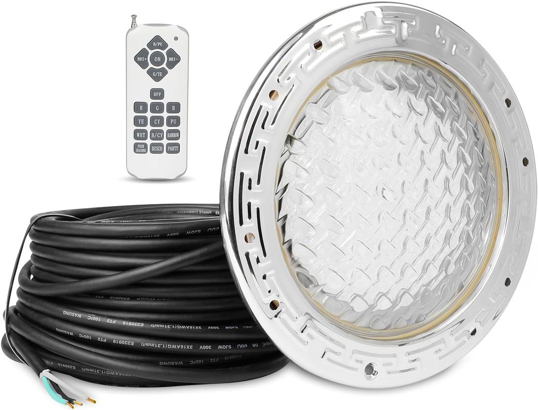 SH101100 10 Inch Pool Lights for Inground Pool, AC 12V Led Pool Lights with 50 Foot Cord for 10 inch Wet Niche, Underwater Swimming Pool Light for Pools Only for 10 inch Wet Niche (12V50FT)