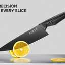 Kitchen Knife Sets with Block -15 PCS Knife Set with Bulti-in Sharpener, Dishwasher Safe, Stainless Steel Kitchen Knife with Ergonomic Handles, Sharp knives for Men and Women,Mothers Day, Black