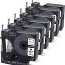 6-Pack Compatible with Dymo D1 Label Tape 45013 1/2 Inch x 23 Ft Replace for DYMO Label Maker Refills d1 a45013 S0720530 Black on White 45013s for LabelManager 160 280 210D 360D 420P PnP