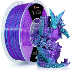 LOVOON 3D Printing Filament PLA Silk Multicolor PLA Filament 1.75mm DualColor Change by Angle Filament Fit Most 3D Printer& 3D Pen,Silk Teal/Dark Violet(Blue/Purple), 1KG(2.2lbs)/Spool