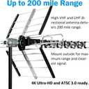 Five Star Outdoor HDTV Antenna up to 200 Mile Long Range, Attic or Roof Mount TV Antenna, Long Range Digital OTA Antenna for 4K 1080P VHF UHF Supports 4 TVs Installation Kit & J Mount