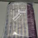 jinchan Striped Linen Kitchen Curtains 36 Inches Length Tier Curtains Farmhouse Modern Cafe Style Small Window Treatments Airy Light Filtering Rod Pocket for Living Room Bathroom 2 Panels Blue