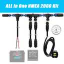 NMEA 2000 Starter Kit for Yamaha Outboard Engine Interface 2006-2023 Bundle, Marine Grade NMEA 2000 Backbone Cables Drop Cables Tees Terminators for Lowrance Garmin Replace# 000-0120-37 3004.6865