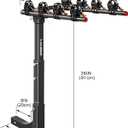 4 Bike Rack Bicycle Carrier Racks Hitch Mount Double Foldable Rack for Cars Truck SUV Fits 2" Receiver, Tie Down Strap, Anti-Rattle Hitch Tightener & Bicycle Cross-bar Adapter for Kids Bike