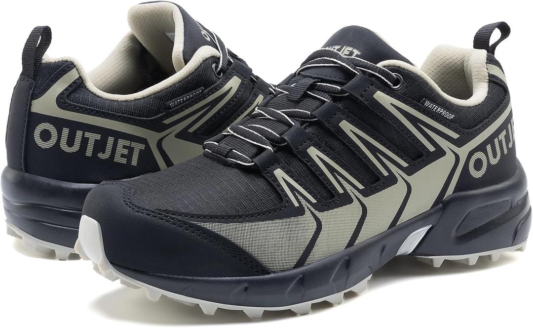 Women's Waterproof Hiking Shoes Lightweight Non-Slip Trails Walking Shoes Outdoor Sneakers (9, Grey)