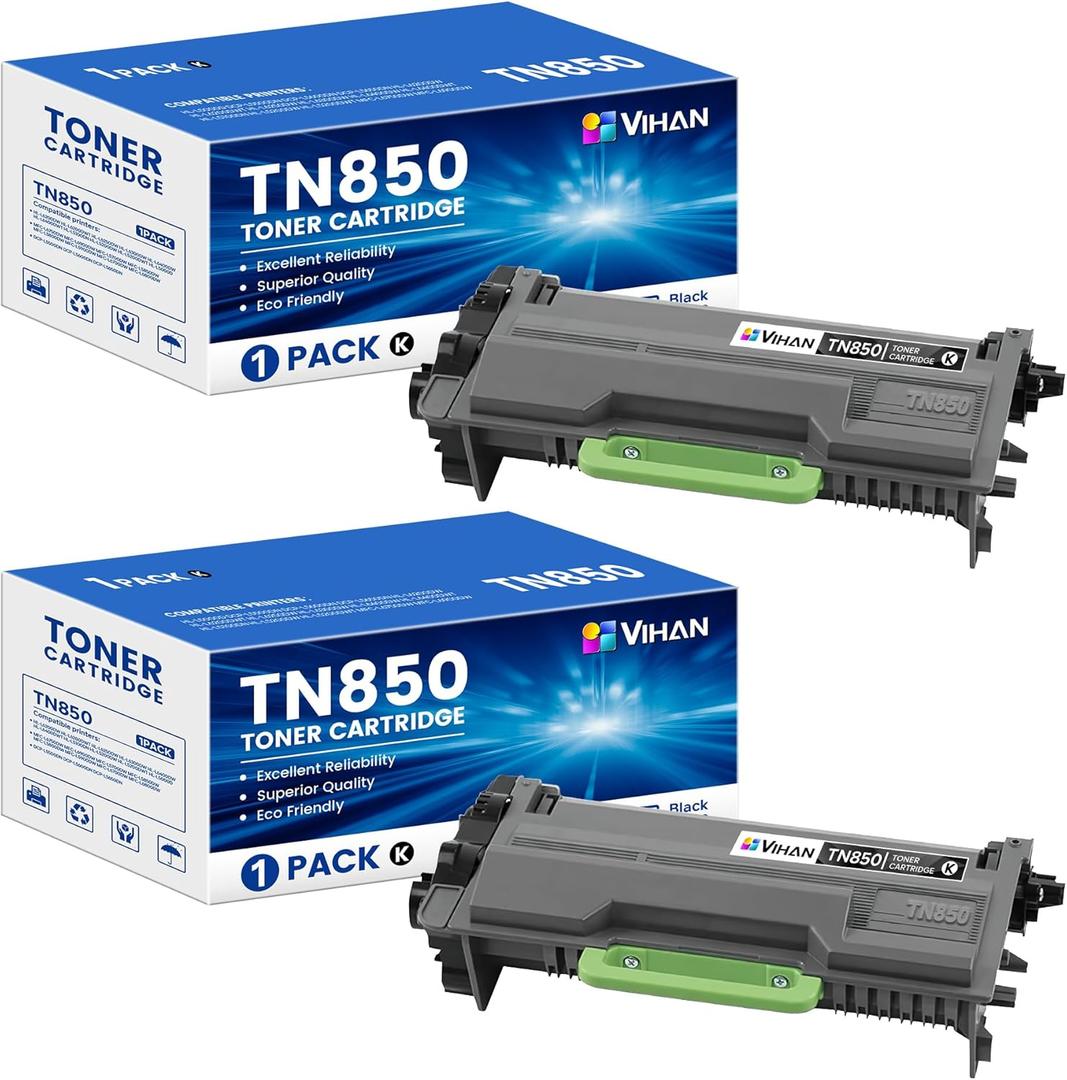 TN850 TN-850 High Yield Toner Cartridge Replacement for Brother TN850 TN 850 TN850BK Toner HL-L6200DW MFC-L5850DW MFC-L5900DW MFC-L5700DW Printer Ink (TN8502PK, Black)
