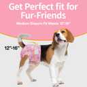 Pet Soft Dog Diapers Female, Disposable Female Dog Diaper, Doggie Diapers for Cat Puppy with Adjustable Foam Tail Hole(Pink, 12M)