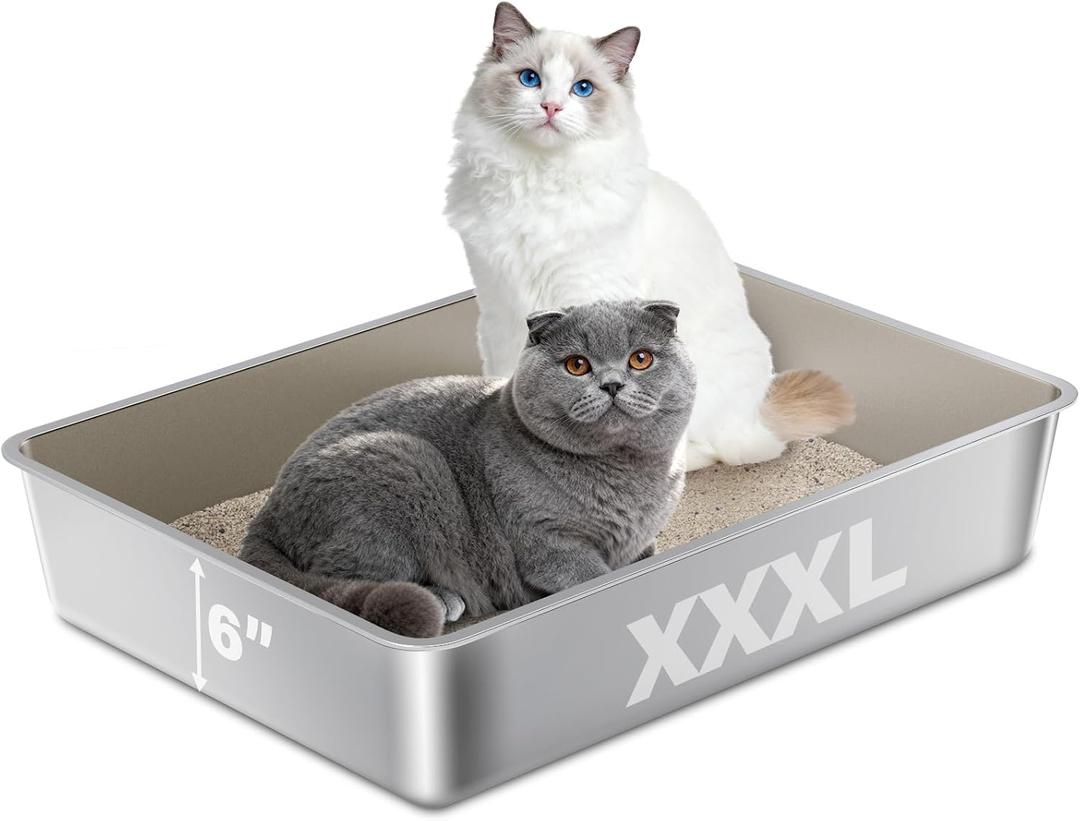 Stainless Steel Litter Box, Metal Cat Litter Box XXXL