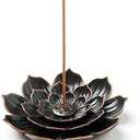 GARMOLY Incense Burner, Incense Holder for Sticks, Brass Lotus Incense Stick Holder and Detachable Ash Catcher