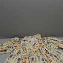 Women's Casual Boho Floral Print Puff Half Sleeve V Neck Shirt Spring Summer Loose Flowy Tunic Blouse Trendy Tops 2025 Size Large, Yellow