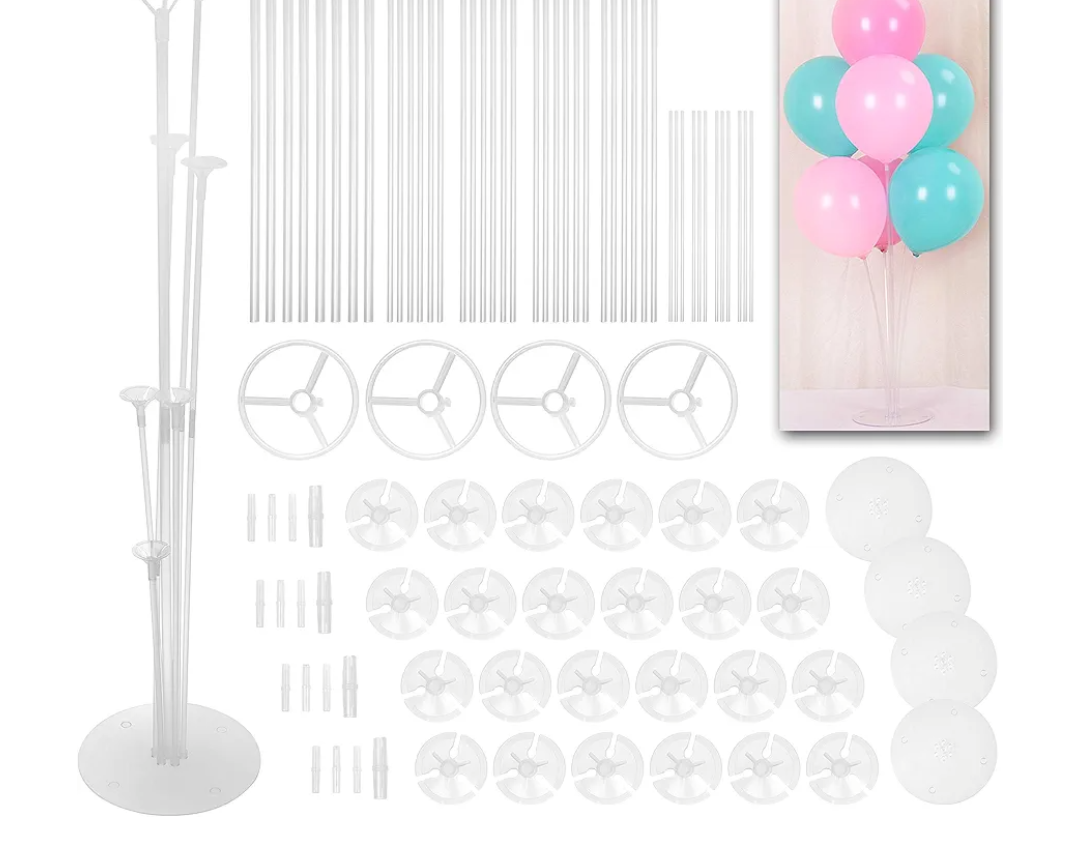 Kare & Kind 28" Table Balloon Stand Kit - 4 Sets - Party Decoration for Birthdays, Weddings, Bridal and Baby Showers, Christmas, New Year, Thanksgiving, Graduation and More - For All Balloon Types
