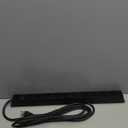 10 Outlet Metal Power Strip with 12Ft/125V/15A Long Extension Cord Black Heavy Duty Power Strip for Kitchen,Office,School,Commercial,Workshop,Industrial,ETL Certified and Listed,Black(12FT)