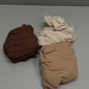 Ficerd 3 Pack Women's Ribbed Long Sleeve Tops, Crew Neck Slim Fit Undershirts Knit Basic Casual Stretch Layering Tee Shirts (Black, Khaki, Beige,XX-Large)