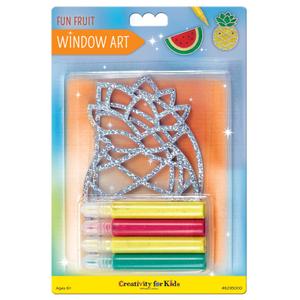 Creativity for Kids Window Art Fun Fruits - Paint and Decorate 2 Suncatchers, Create Your Own Window Art for Kids 2 Pack