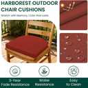 HARBOREST Outdoor Chair Cushions Set of 2, Water Resistant Patio Chair Cushions with Ties, Outdoor Seat Cushions for Patio Furniture, 17"x16"x2", Burnt Orange