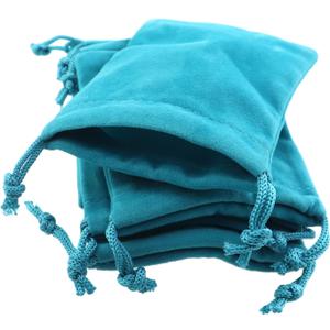 30PCS Aqua Blue Velvet Drawstring Jewelry Pouch 7x9cm Mini Gift Bag for Storing Snacks Soap Cosmetics Chocolate Candle