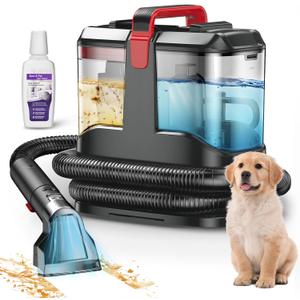 C9 Portable Carpet & Upholstery Cleaner Machine, Spot and Stain Deep Cleaner with Remover Formula for Pets,Stairs,Couch Area Rugs,Upholstery,Car Seat (Red)