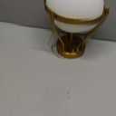 HOLKIRT Modern Light Fixture,Mid Century Semi Flush Mount Ceiling Light,Kitchen Light Fixtures Hallway Light Fixtures Ceiling,Brass Globe Ceiling Light Bedroom with Opal Glass 7Inch/18CM