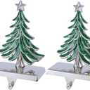 Christmas Tree Stocking Holders for Mantle,Christmas Stocking Holders for Fireplace Weighted Hooks Hanger Farmhouse Christmas Tree Stockings Hanger for Christmas Decoration (Tree 2 Pack)