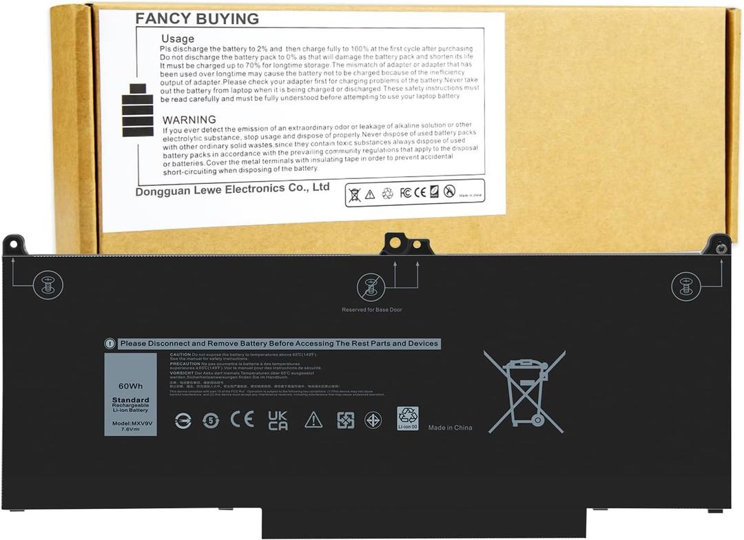 Fancy Buying 60Wh MXV9V Laptop Battery Replacement for Dell Latitude E7400 E7300 5300 5310 7300 7400, Latitude 5300 5310 2-in-1, P96G P97G P99G P100G 5VC2M 05VC2M 829MX 0829MX
